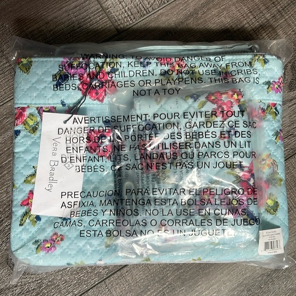 Vera Bradley Iconic RFID Crossbody Ikat Bouquet & Coin Purse Water Bouquet NWT - Picture 2 of 9